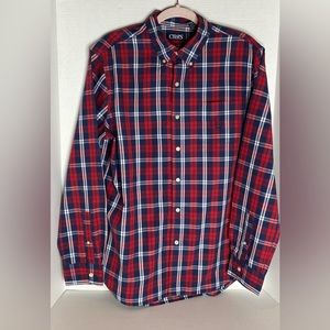 Men’s Large Chaps red plaid dress shirt